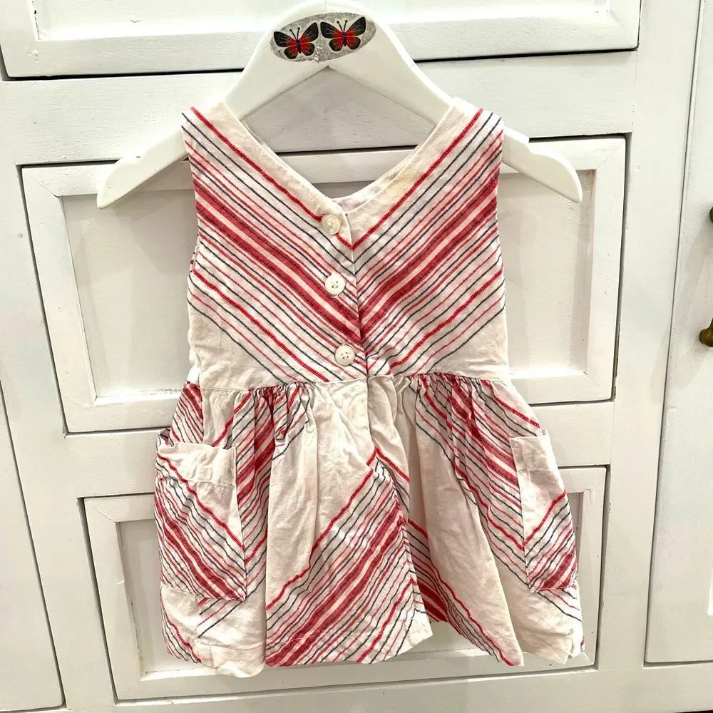 Oshkosh Baby Girls Cream/Pink Boho Dress -12mon